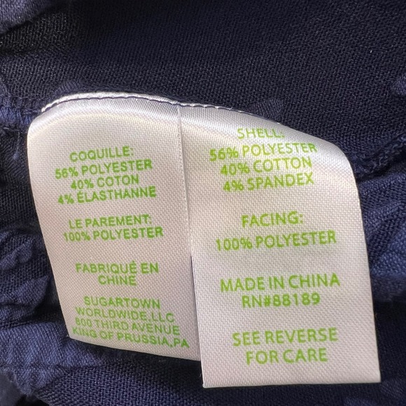 Lilly Pulitzer | Shaylee Palm Tree Jacquard Navy Jacket Flare Sleeves Size Small - Picture 4 of 7